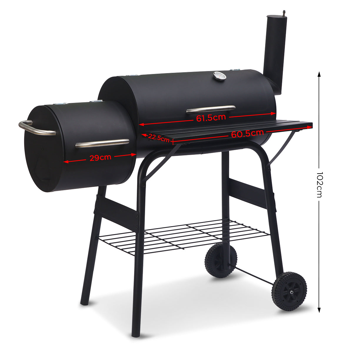 Coolaroo 2-in-1 Outdoor Barbecue Grill & Offset Smoker